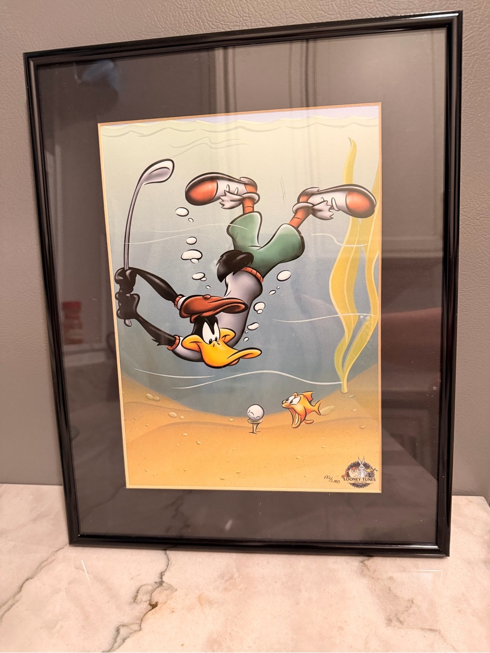 Numbered Deep Sea Golfing Limited Edition Looney Tunes Print - Black Frame